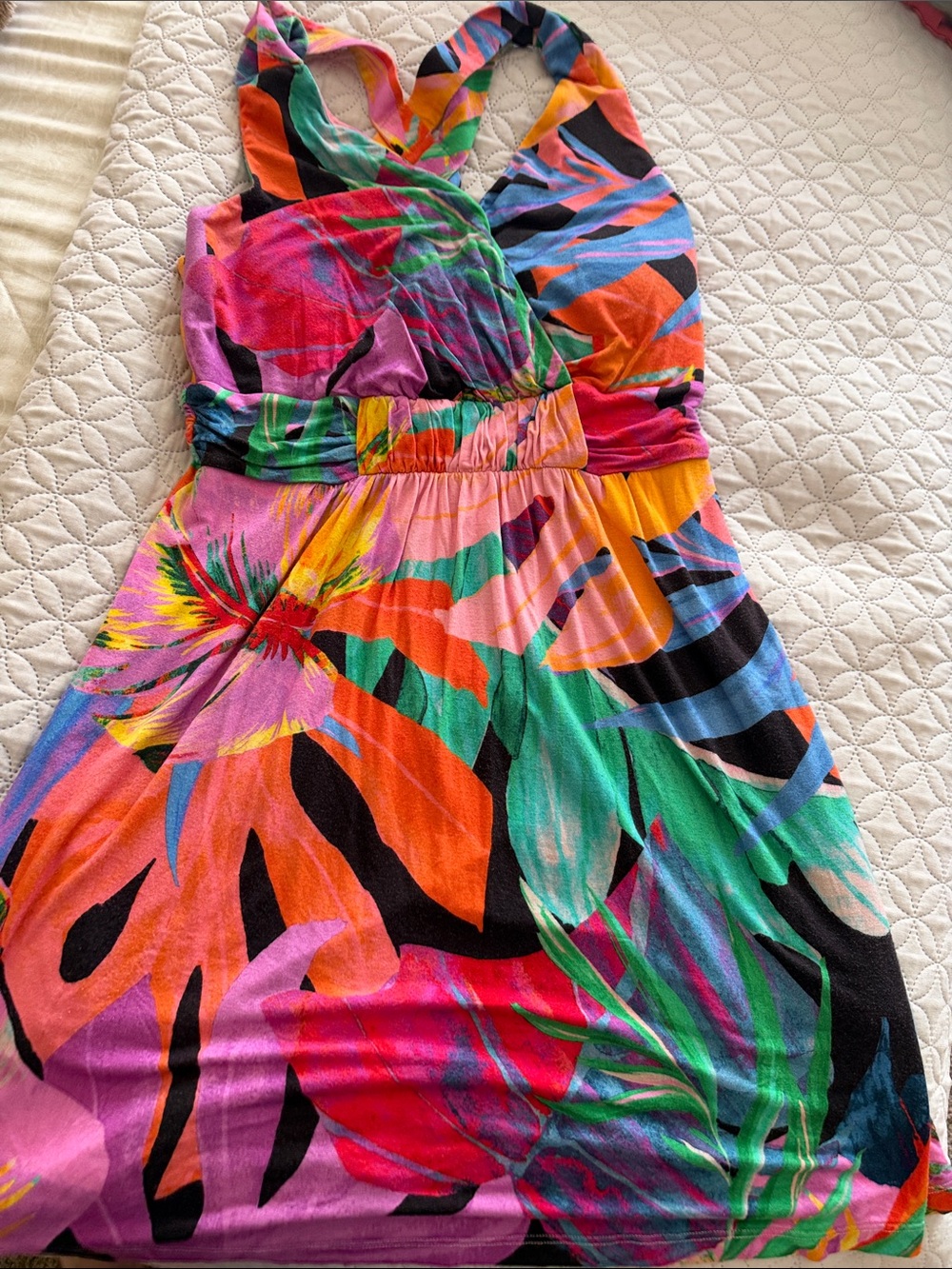 Soma Multicolor Tropical Maxi Dress featuring Orange, Pink, Green & Black